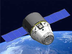 dragonweb7 Artists conception of SpaceX's Dragon spacecraft in orbit. (c) NASA