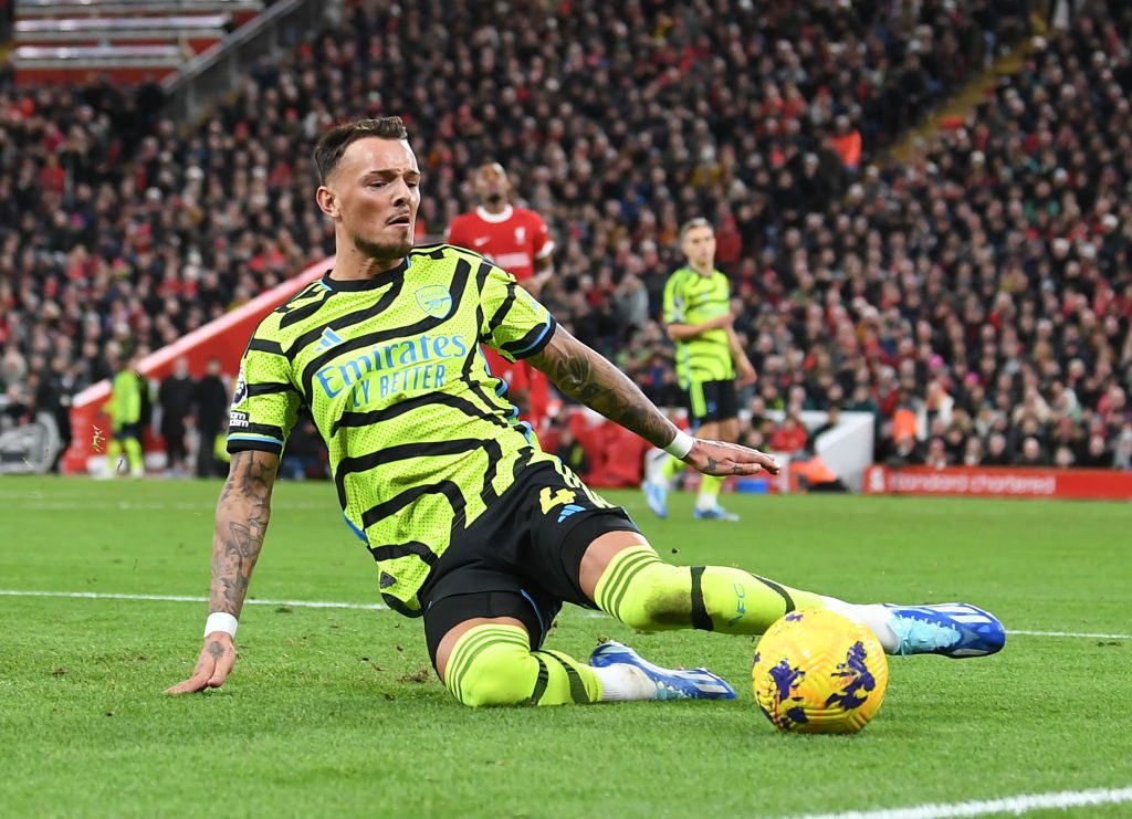 Ben White playing for Arsenal