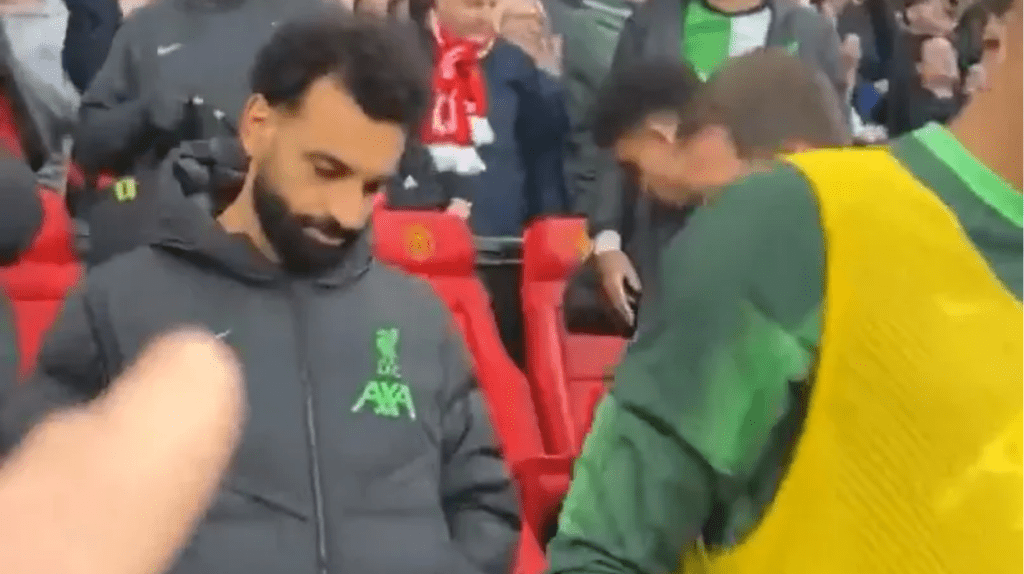 Mohamed Salah and other Liverpool stars were goaded by a fan (Picture: Reddit)