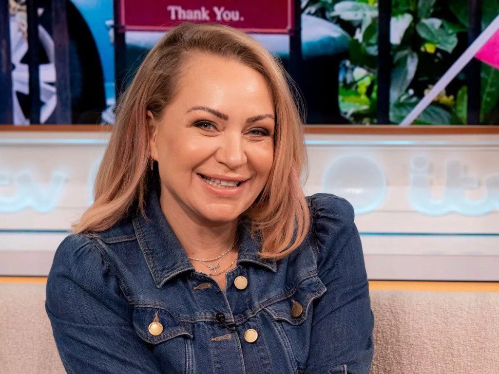 Rita Simons smiling on the This Morning sofa