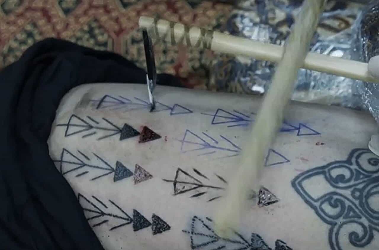 Making world's oldest tatoo