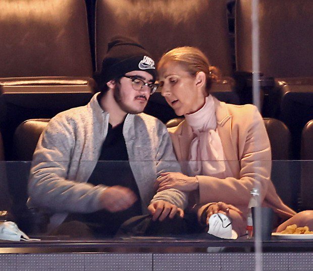 Celine Dion and a friend take in the game as the Bruins take on the Rangers at the Garden on March 21. (Staff Photo By Stuart Cahill/Boston Herald)