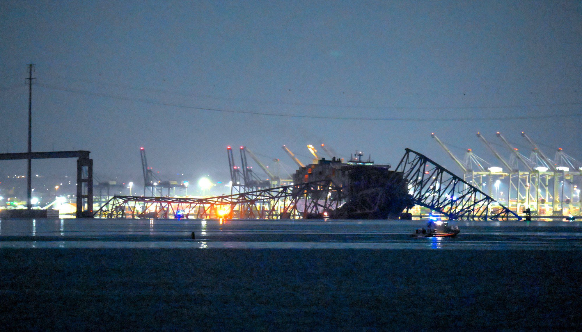 Baltimore's Francis Scott Key Bridge collapsed early Tuesday morning after a support column was struck by a vessel. (Karl Merton Ferron)