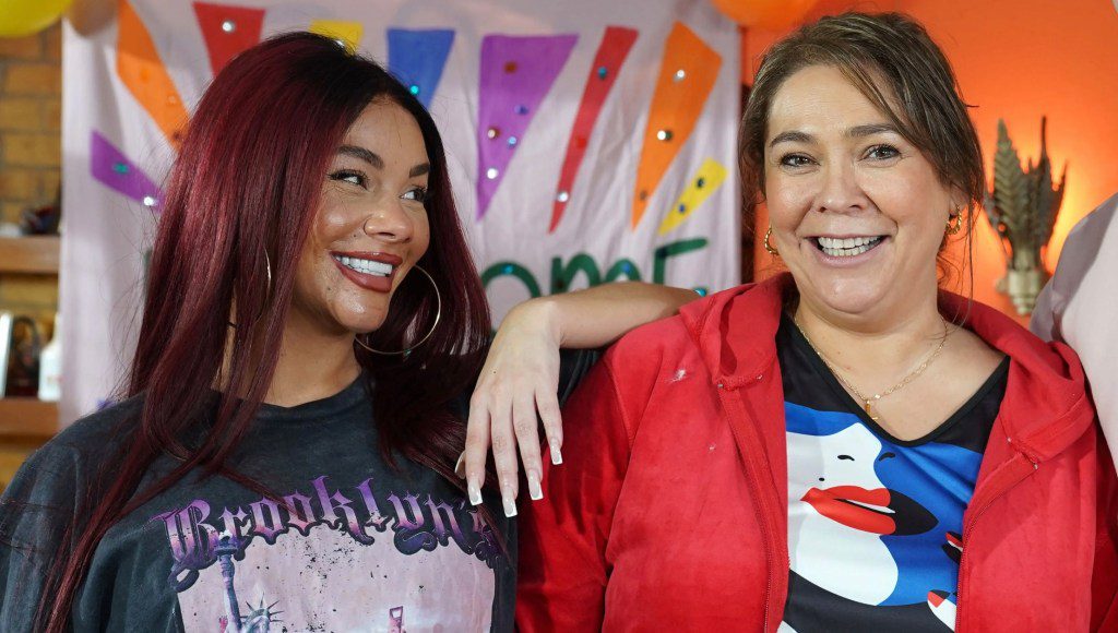 Goldie and Myra McQueen at the McQueen residence in Hollyoaks