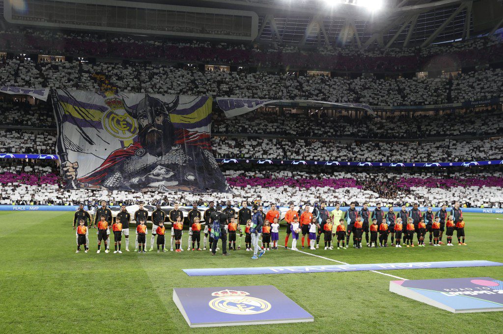 MADRID, SPAIN - APRIL 09: A view from the stadium ahead of the UEFA Champions League quarter-final match between Real Madrid and Manchester City at the Santiago Bernabeu Stadium in Madrid, Spain on April 09, 2024. (Photo by Burak Akbulut/Anadolu via Getty Images)