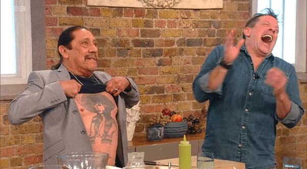 Matt Tebbutt and Danny Trejo on Saturday Kitchen