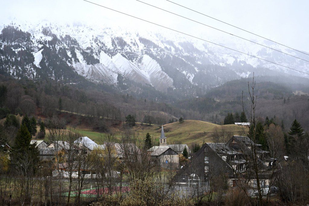 This photograph shows a general view of the Alpine village of Le Vernet on March 31, 2024, after French investigators have found near the village the 