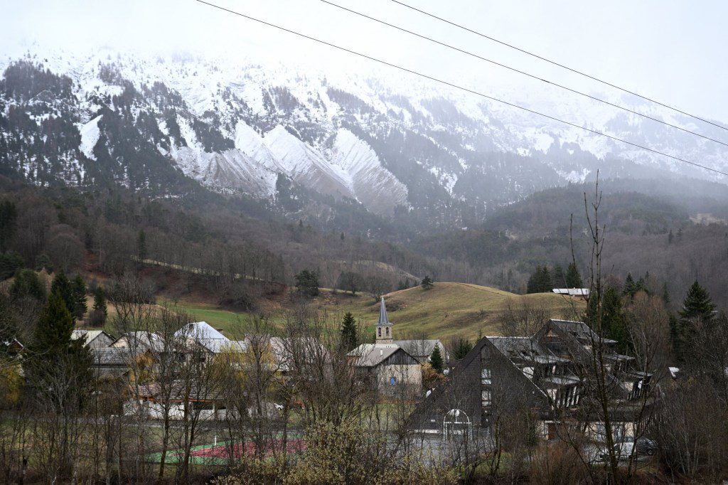 This photograph shows a general view of the Alpine village of Le Vernet on March 31, 2024, after French investigators have found near the village the