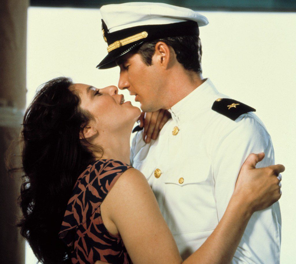 An Officer and a Gentleman stars Debra Winger and Richard Gere 