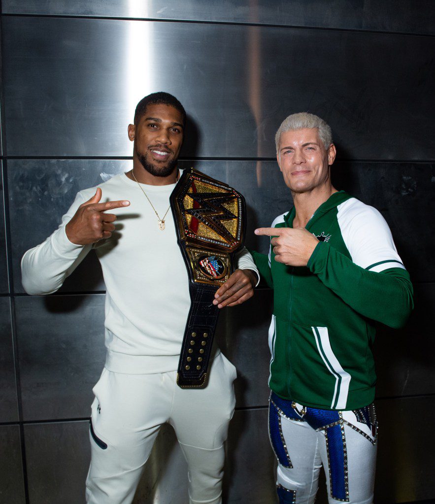 WWE Champion Cody Rhodes with Anthony Joshua in London
