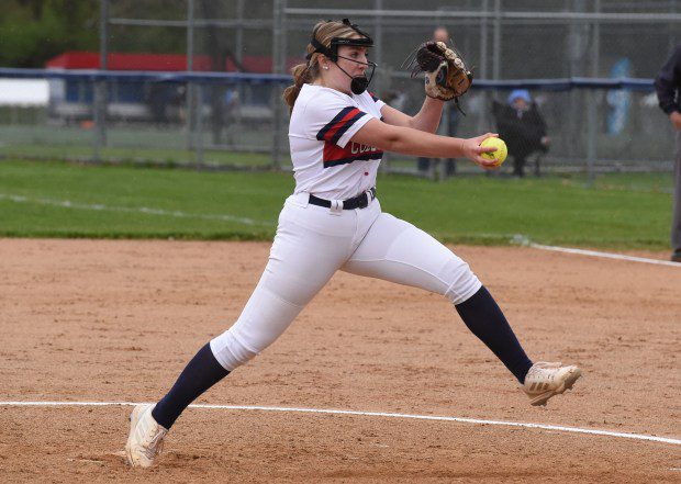 Plymouth Whitemarsh pitcher Rian Reed, 11, throws a pitch against Hatboro-Horsham during their game on Friday, April 19, 2024. (Mike Cabrey/MediaNews Group)