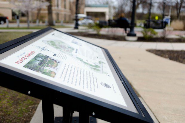 A Peace Garden in memory of Boston Marathon bombing victim Krystle Campbell has fallen into decrepit shape in Medford. (Libby O'Neill/Boston Herald)