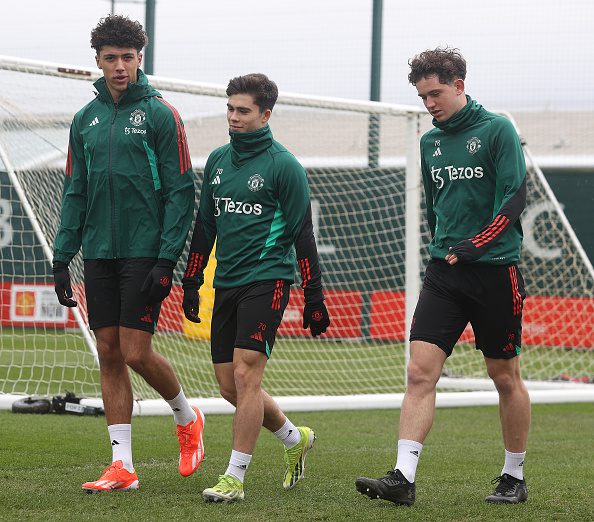 Wheatley, Amass and Jackson (Photo by Matthew Peters/Manchester United via Getty Images)