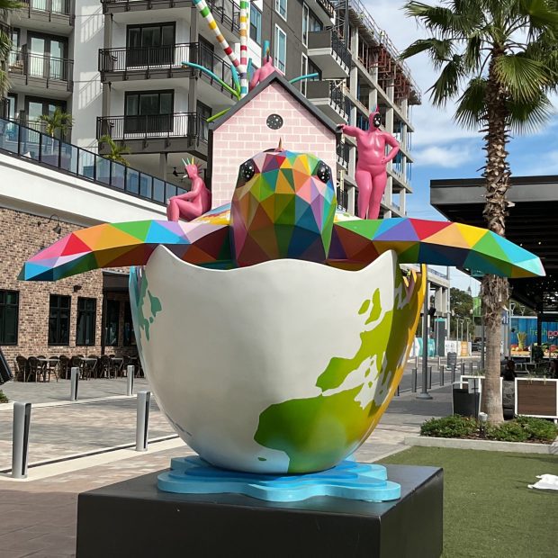 One of the fun pieces of artwork around the commons at Midtown Tampa. (Courtesy of Stephen Fries)