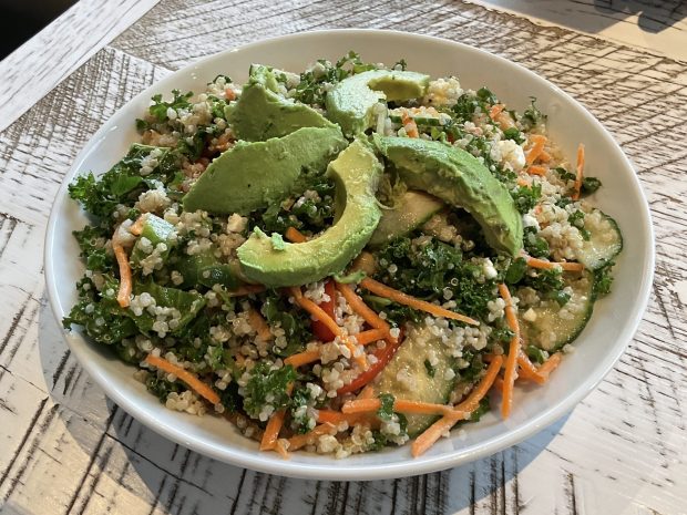 Quinoa bowl at Kale Me Crazy, a super food cafe on the commons at Midtown Tampa. (Courtesy of Stephen Fries)