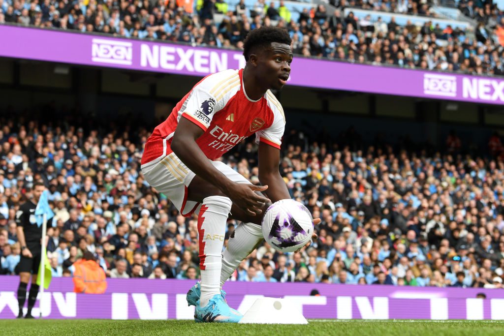 Bukayo Saka started for Arsenal against Manchester City on Sunday following his decision to pull out of the England squad