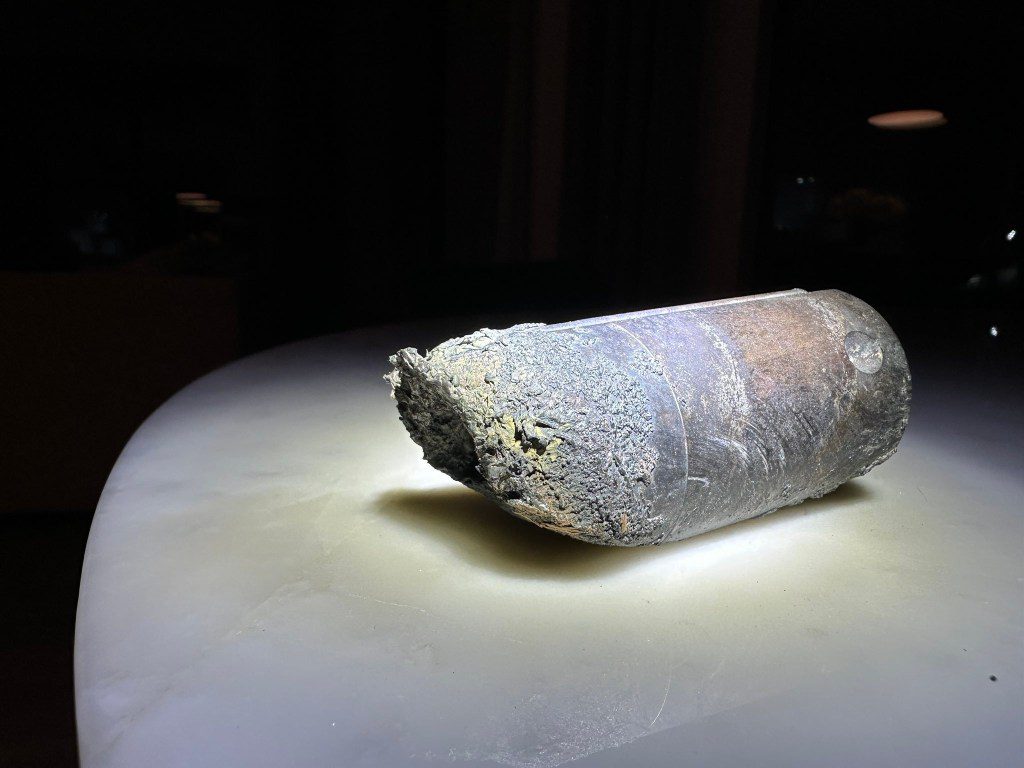 The heavy, metal cyclinder that crashed through Alejandro Otero's house