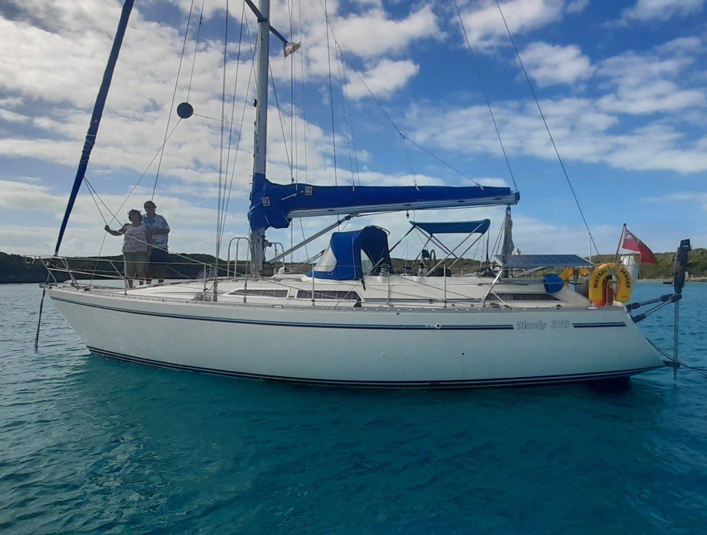 The boat with Mike and Helen on it