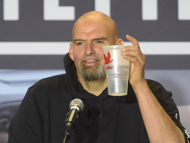 Candidate John Fetterman made a stop at Nether Providence Elementary School for a campaign rally in October 2022. (PETE BANNAN- DAILY TIMES)