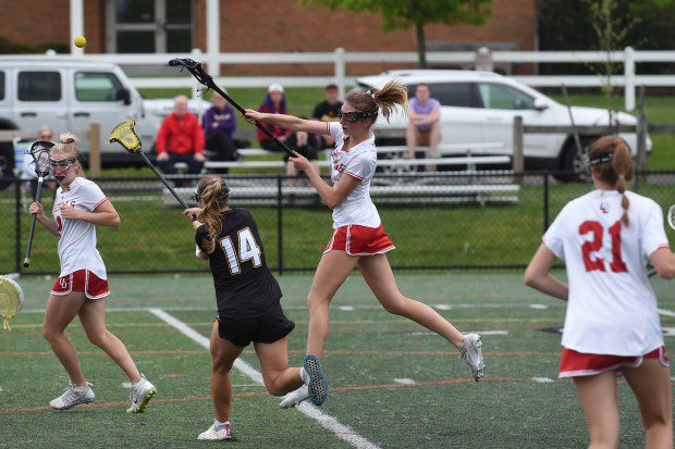 Upper Dublin's Bridget DiMartile, 6, shoots against Upper Moreland during their game on Monday, May 6, 2024. (Mike Cabrey/MediaNews Group)