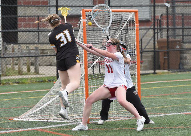 Upper Moreland's Olivia Meakim, 31, scores a goal in the fourth quarter against Upper Dublin during their game on Monday, May 6, 2024. (Mike Cabrey/MediaNews Group)