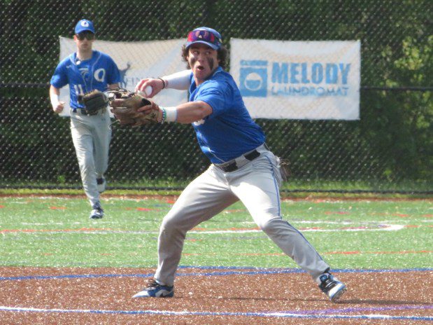 Quakertown shortstop Danny Qualteria throws to first during the bottom of the first inning against Wissahickon Tuesday, May 7, 2024. (Ed Morlock/MediaNews Group)
